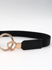 Double Ring Buckle Elastic PU Belt - 808Lush