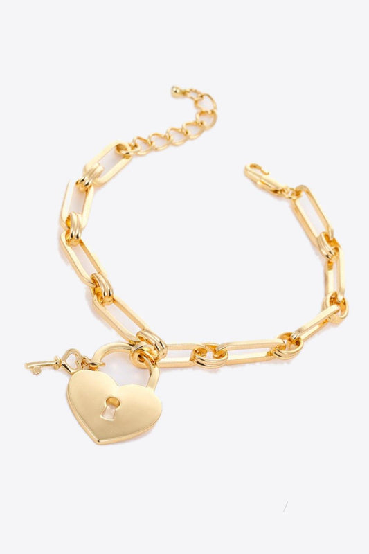 Heart Lock Charm Chain Bracelet - 808Lush