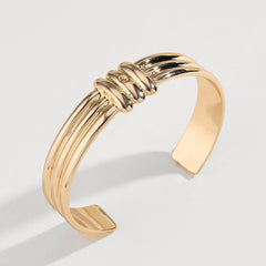 Gold-Plated Alloy Cuff Bracelet - 808Lush