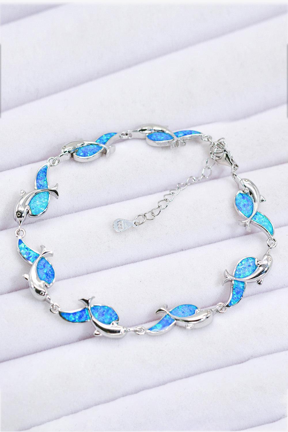 Opal Dolphin 925 Sterling Silver Bracelet - 808Lush