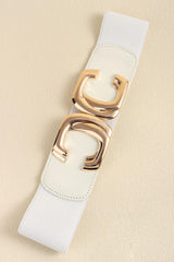 Zinc Alloy Buckle Elastic Wide Belt - 808Lush