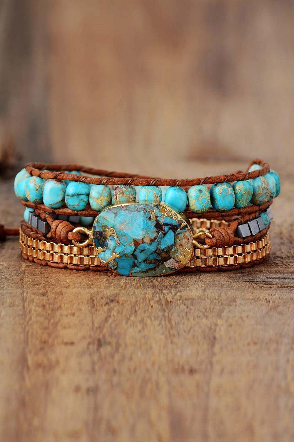 Handmade Natural Stone Copper Bracelet - 808Lush