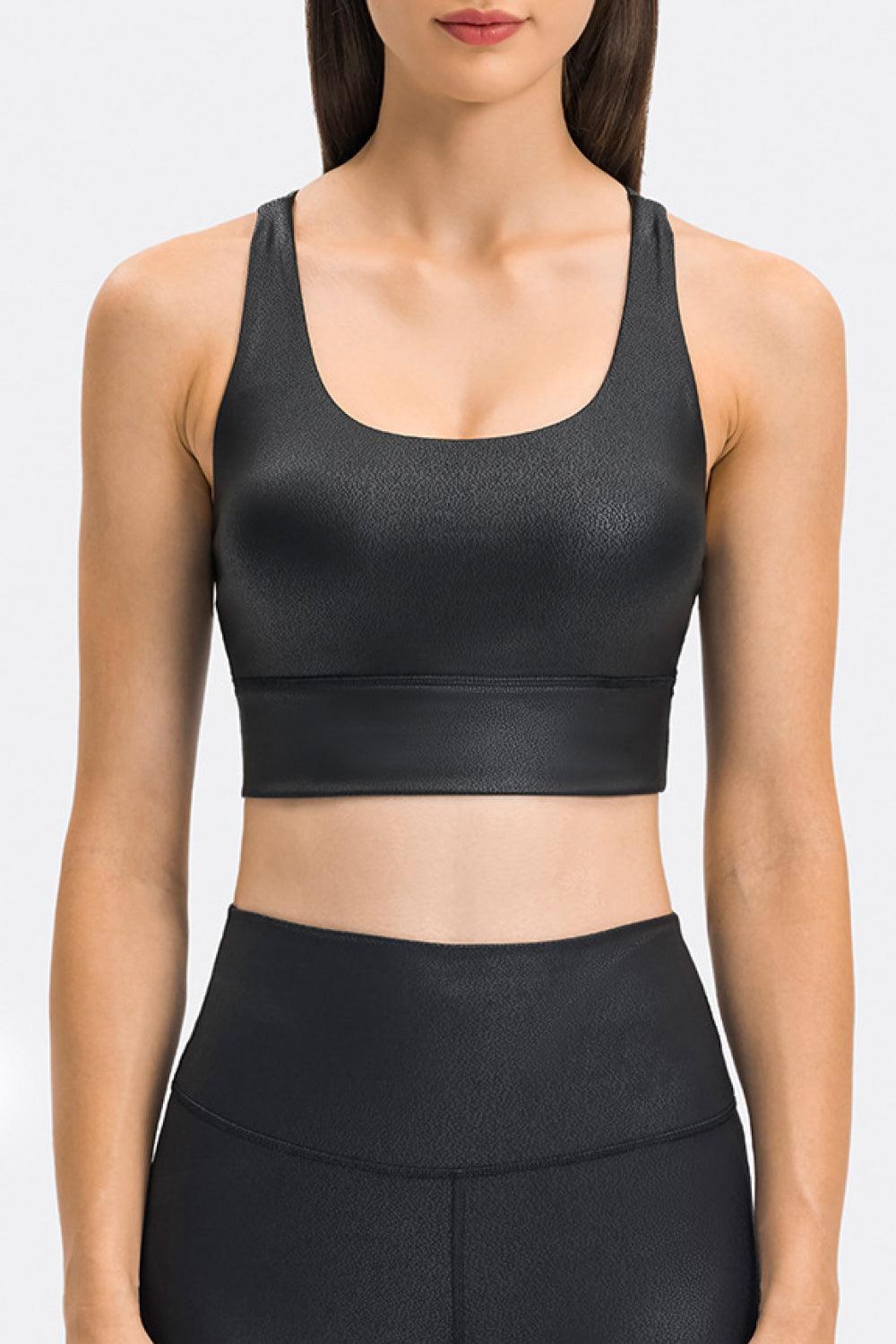 Crisscross Strappy Back Sports Bra - 808Lush