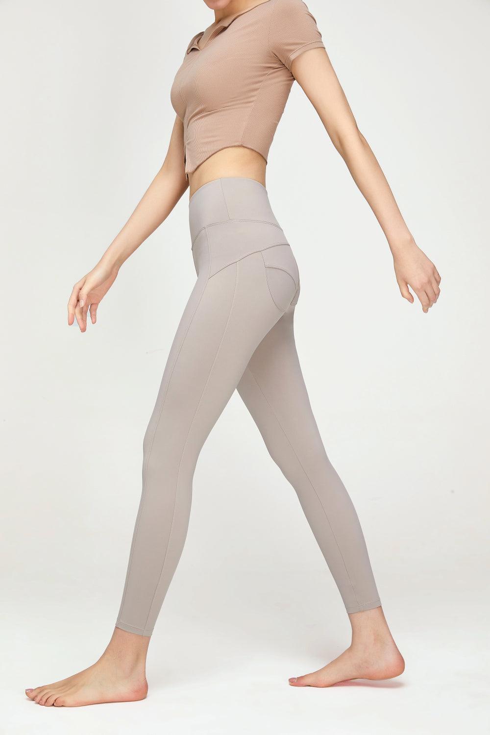 Seam Detail Wide Waistband Sports Leggings - 808Lush