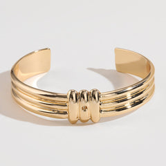 Gold-Plated Alloy Cuff Bracelet - 808Lush