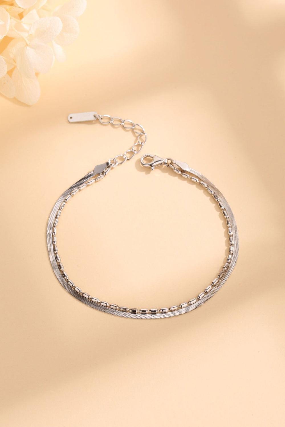 Double-Layered 925 Sterling Silver Bracelet - 808Lush