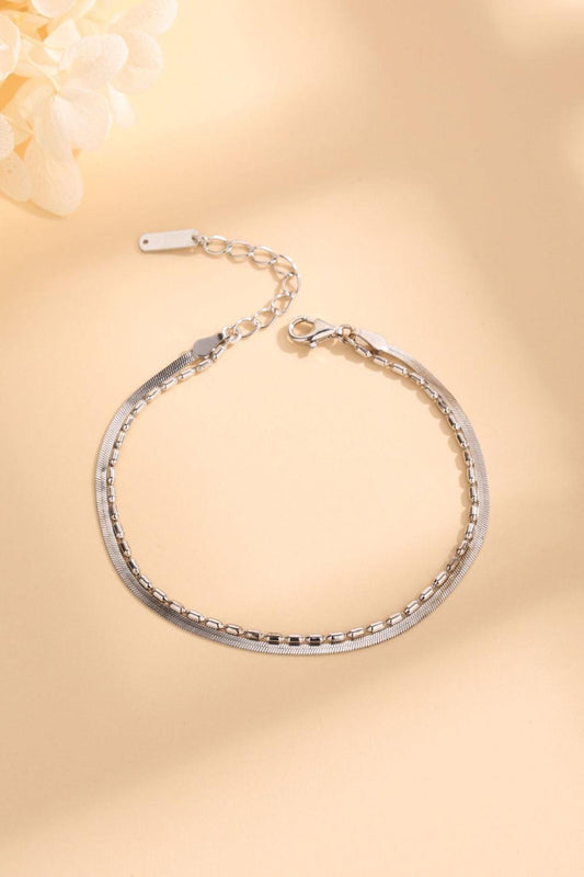 Double-Layered 925 Sterling Silver Bracelet - 808Lush