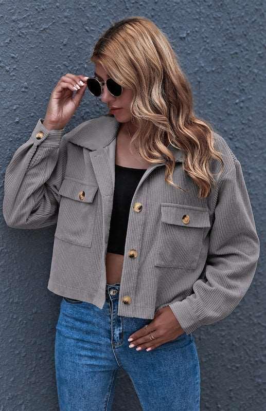 Autumn And Winter Fashion Corduroy Shirt Coat - 808Lush