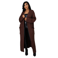 Autumn Winter Women Clothing Sexy Casual Long Sleeve Long Sweater Coat - 808Lush