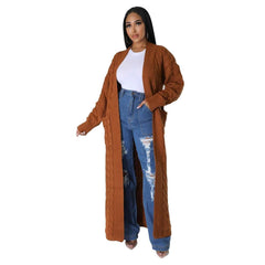 Autumn Winter Women Clothing Sexy Casual Long Sleeve Long Sweater Coat - 808Lush