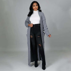 Autumn Winter Women Clothing Sexy Casual Long Sleeve Long Sweater Coat - 808Lush