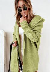 Women hooded sweater cardigan