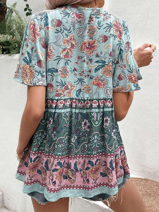 Bohemian printed ethnic style women's temperament shirt women BLOUSE - 808Lush