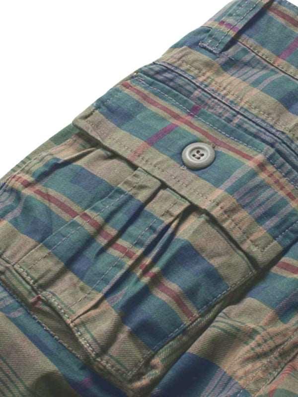 Men's Cargo Shorts Half Pocket Plaid Shorts - 808Lush