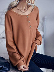 Casual Solid Color Long Sleeve Knit Sweater Thin Section - 808Lush