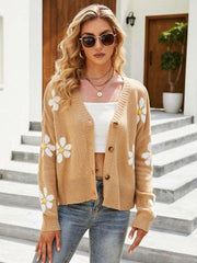 Casual knitted cardigan jacket loose college style sweater cardigan - 808Lush