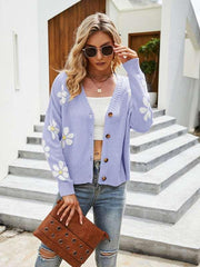 Casual knitted cardigan jacket loose college style sweater cardigan - 808Lush