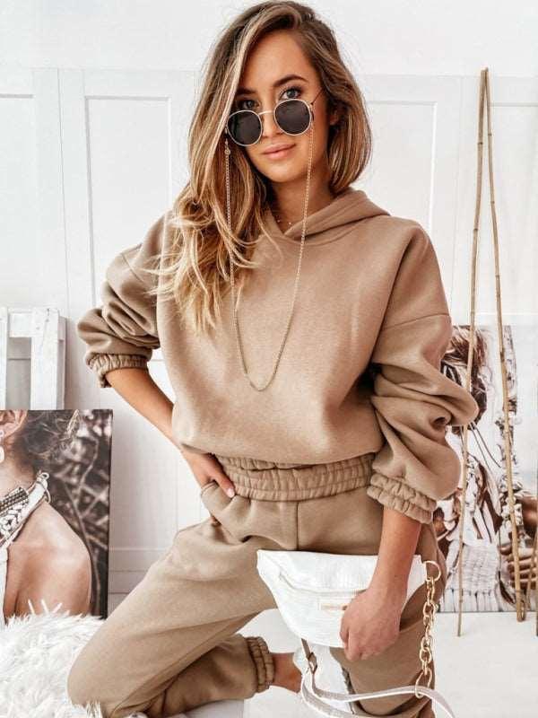 Casual sports hooded long-sleeved trousers two-piece suit SET - 808Lush