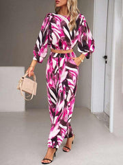 Casual vacation print trousers two-piece suit - 808Lush