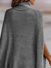 Fashion Sweater Turtleneck Loose Cape Sweater - 808Lush