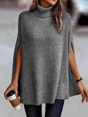 Fashion Sweater Turtleneck Loose Cape Sweater - 808Lush