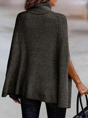 Fashion Sweater Turtleneck Loose Cape Sweater - 808Lush