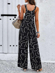 Feminine Elegant Abstract Print Jumpsuit Overalls - 808Lush