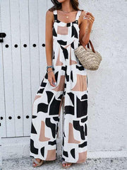 Feminine Elegant Abstract Print Jumpsuit Overalls - 808Lush