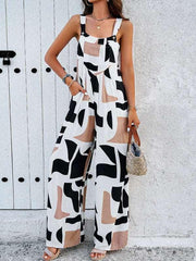 Feminine Elegant Abstract Print Jumpsuit Overalls - 808Lush