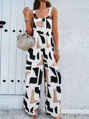 Feminine Elegant Abstract Print Jumpsuit Overalls - 808Lush