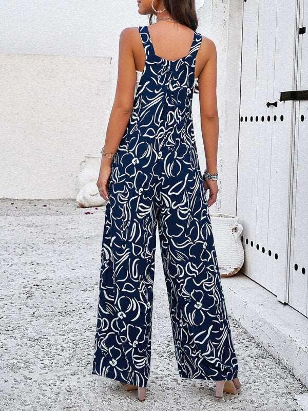 Feminine Elegant Abstract Print Jumpsuit Overalls - 808Lush