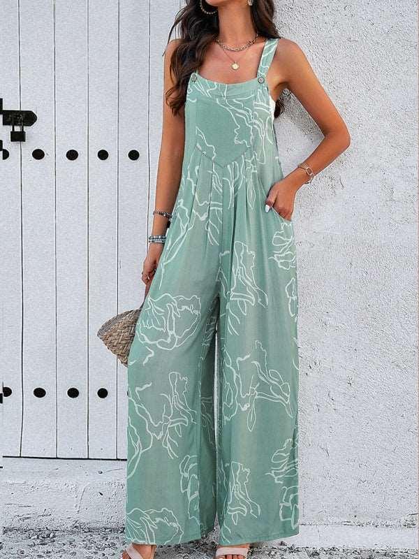 Feminine Elegant Abstract Print Jumpsuit Overalls - 808Lush