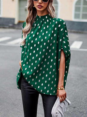 Golden polka dot temperament design sense long-sleeved blouse - 808Lush