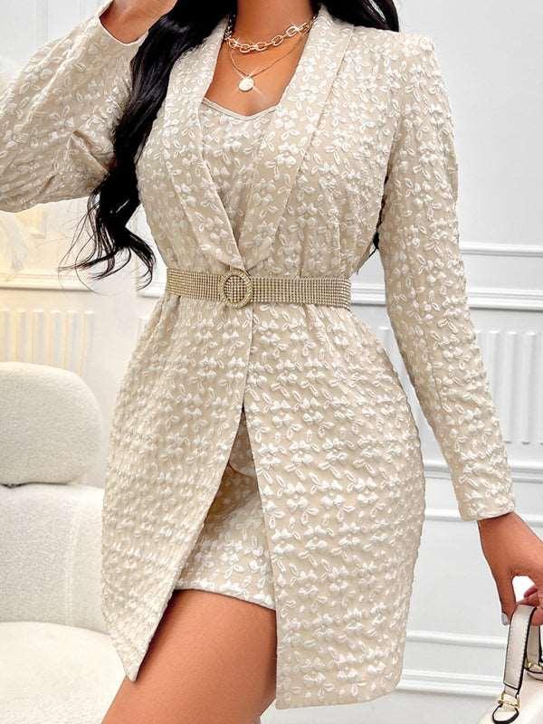 Lapel Pattern Loose Buttonless Two Piece Suit - 808Lush