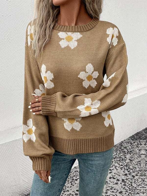 Fashion Women's Long Sleeve Jacquard Sweater - 808Lush