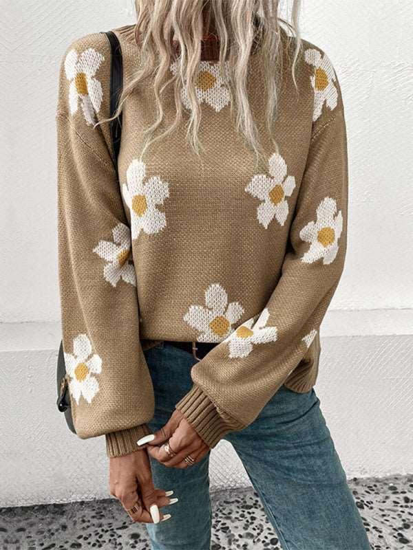 Fashion Women's Long Sleeve Jacquard Sweater - 808Lush