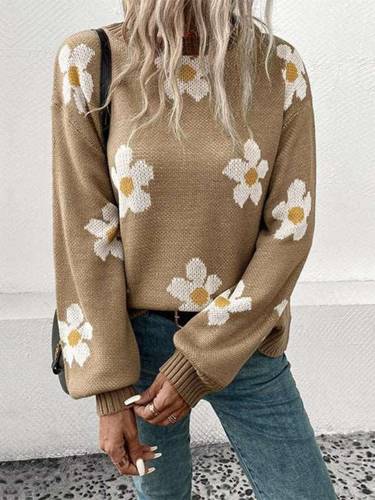 Fashion Women's Long Sleeve Jacquard Sweater - 808Lush