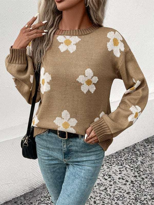 Fashion Women's Long Sleeve Jacquard Sweater - 808Lush