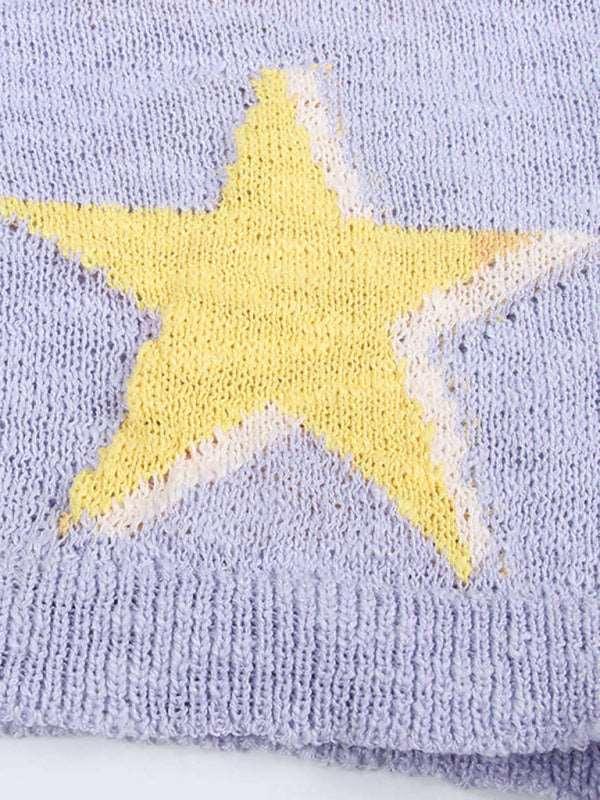 five-pointed star knitted long-sleeved sweater - 808Lush