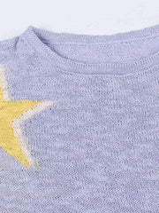 five-pointed star knitted long-sleeved sweater - 808Lush