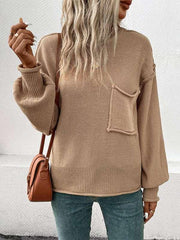 long sleeve solid color autumn sweater - 808Lush