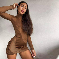 Long Sleeve Sexy See through Mini Dress - 808Lush