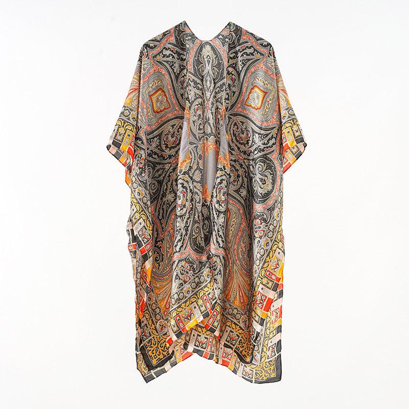 Printed Cloak Sun Protection Casual Beach Cover Up