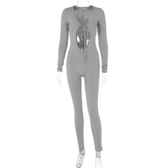 Sexy Cutout Slim Long Sleeve Jumpsuit - 808Lush