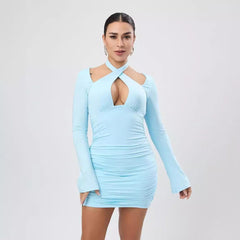 Super Sexy Dress Stretch Long Sleeve Mini Dress