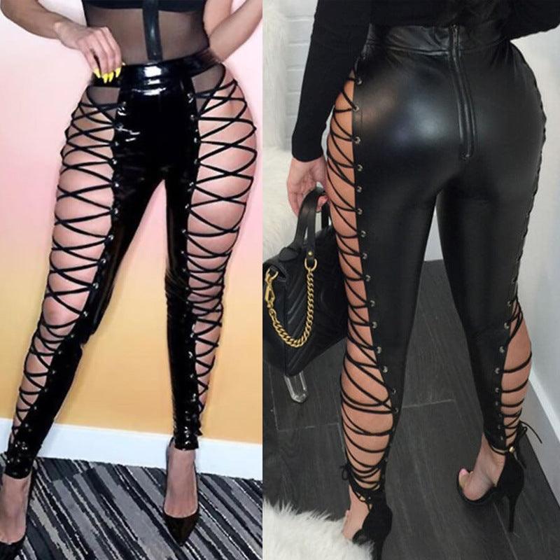 Sexy Casual Slim Criss Cross Strap Trousers - 808Lush