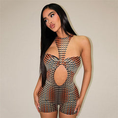 Sexy Cutout Printed Romper - 808Lush