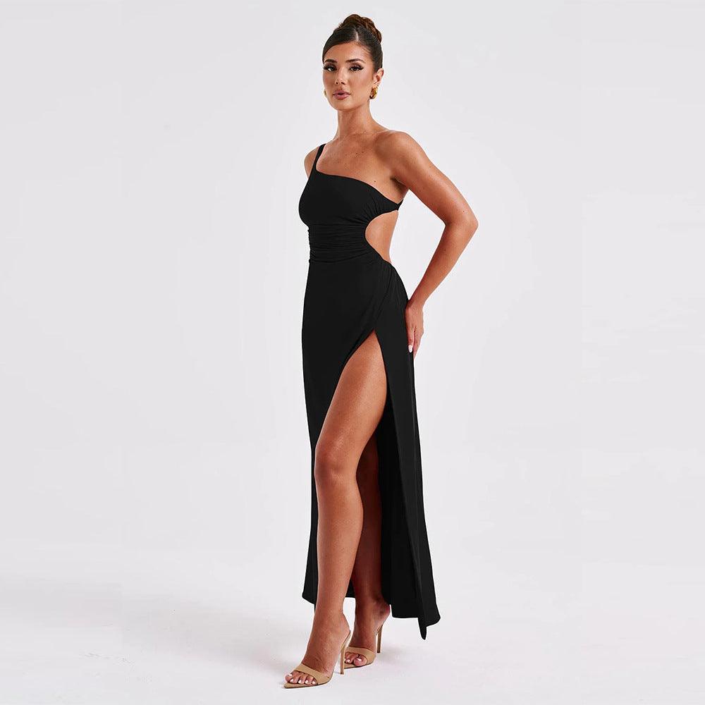 Women Backless Shoulder High Slit Sexy Cold-Shoulder Dress - 808Lush