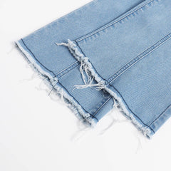 Women Frayed Edge Flare Jeans