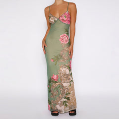 Casual Slim Fit Floral Slip Dress